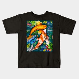 Most popular top 10 Best fishing gifts for fish lovers. Japanese landscape aquatic carp Koi fish Kids T-Shirt